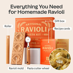 Cooking Gift Set presse à ravioli gros plan montrant joint précis pour raviolis étanches