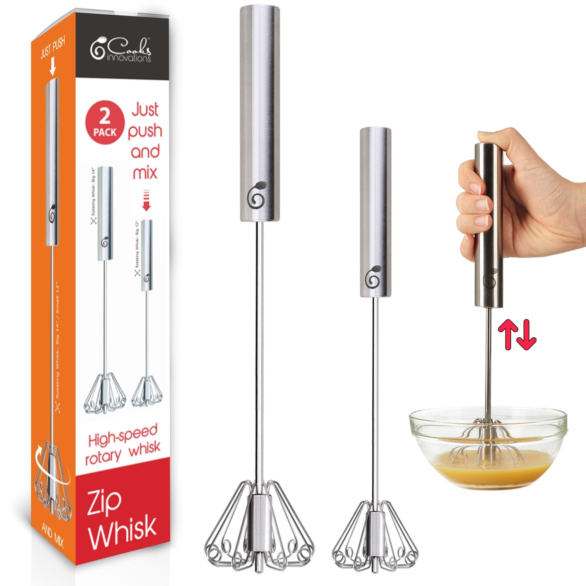 Cooks Innovations fouet avant emballage montrant design compact et durabilité