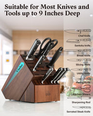 Cooks Standard bloc acacia avec couteaux en usage organisant l'espace travail efficacement