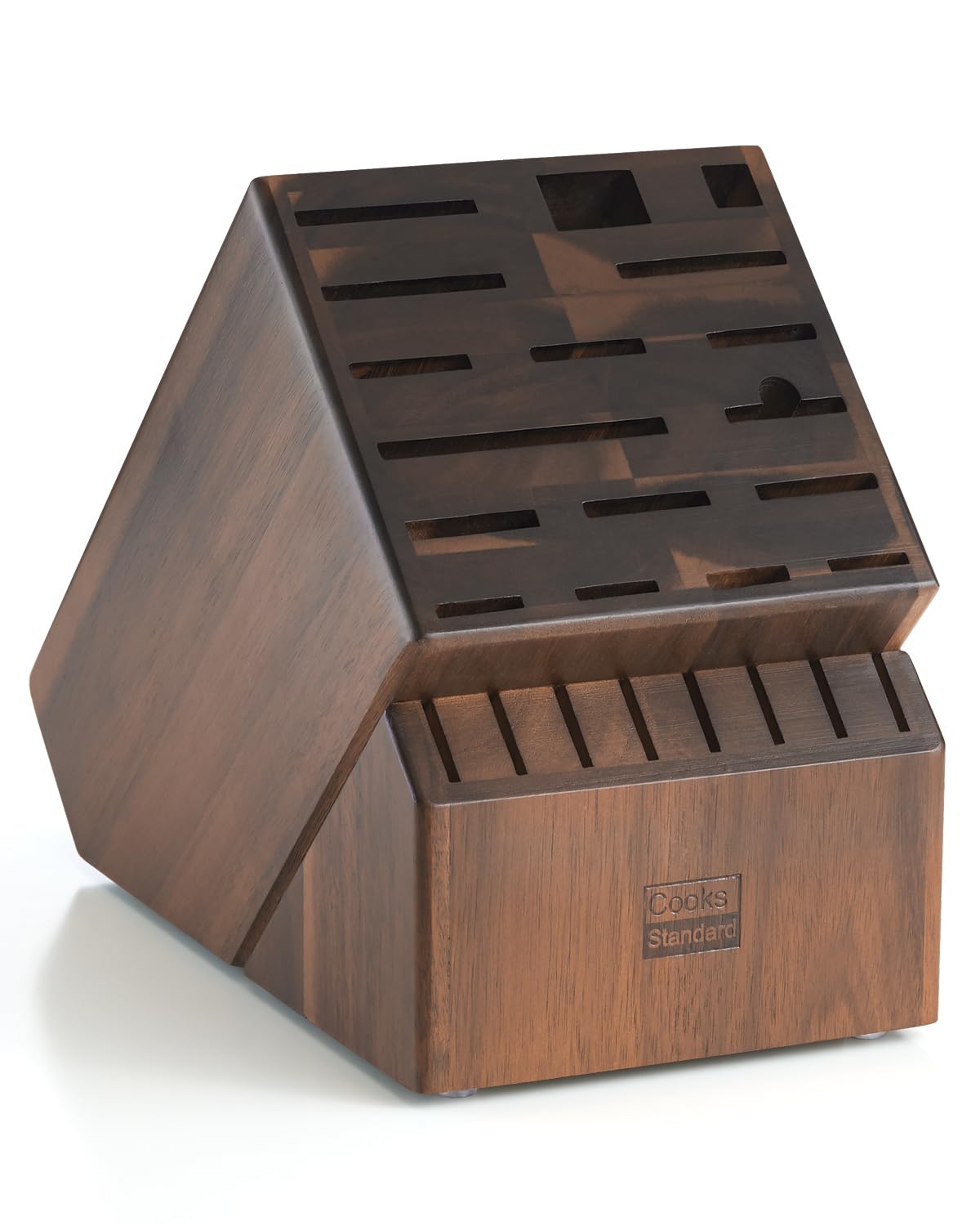 Cooks Standard bloc acacia face avant présentant 25 emplacements et design élégant