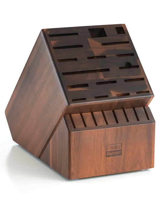 Cooks Standard bloc acacia face avant présentant 25 emplacements et design élégant