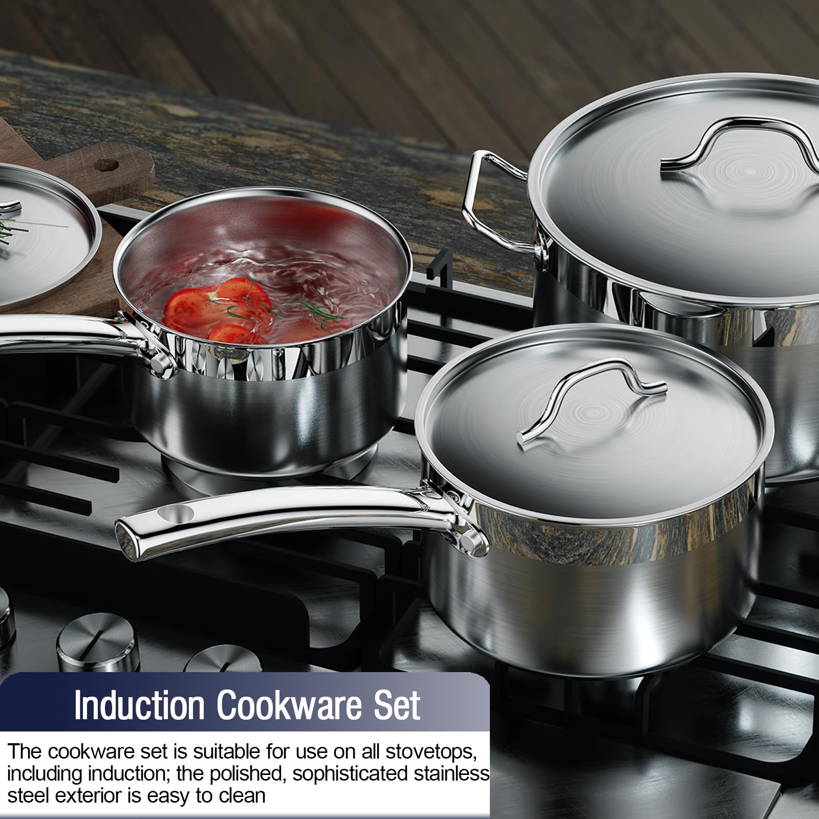 Cooks Standard comparaison d’échelle montrant tailles 2Qt 3Qt 4Qt 6Qt