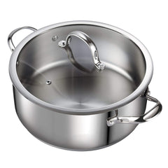 Cooks Standard faitout 7 qt face avant montrant finition inox et capacité
