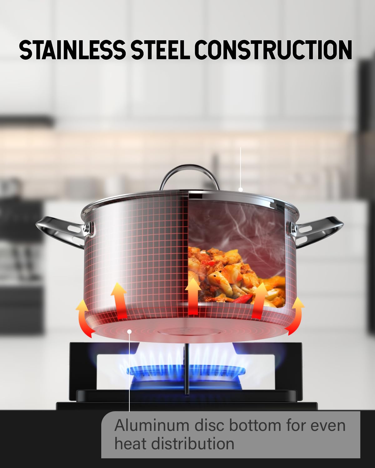 Cooks Standard poignée rivetée robuste offrant prise sûre et durabilité