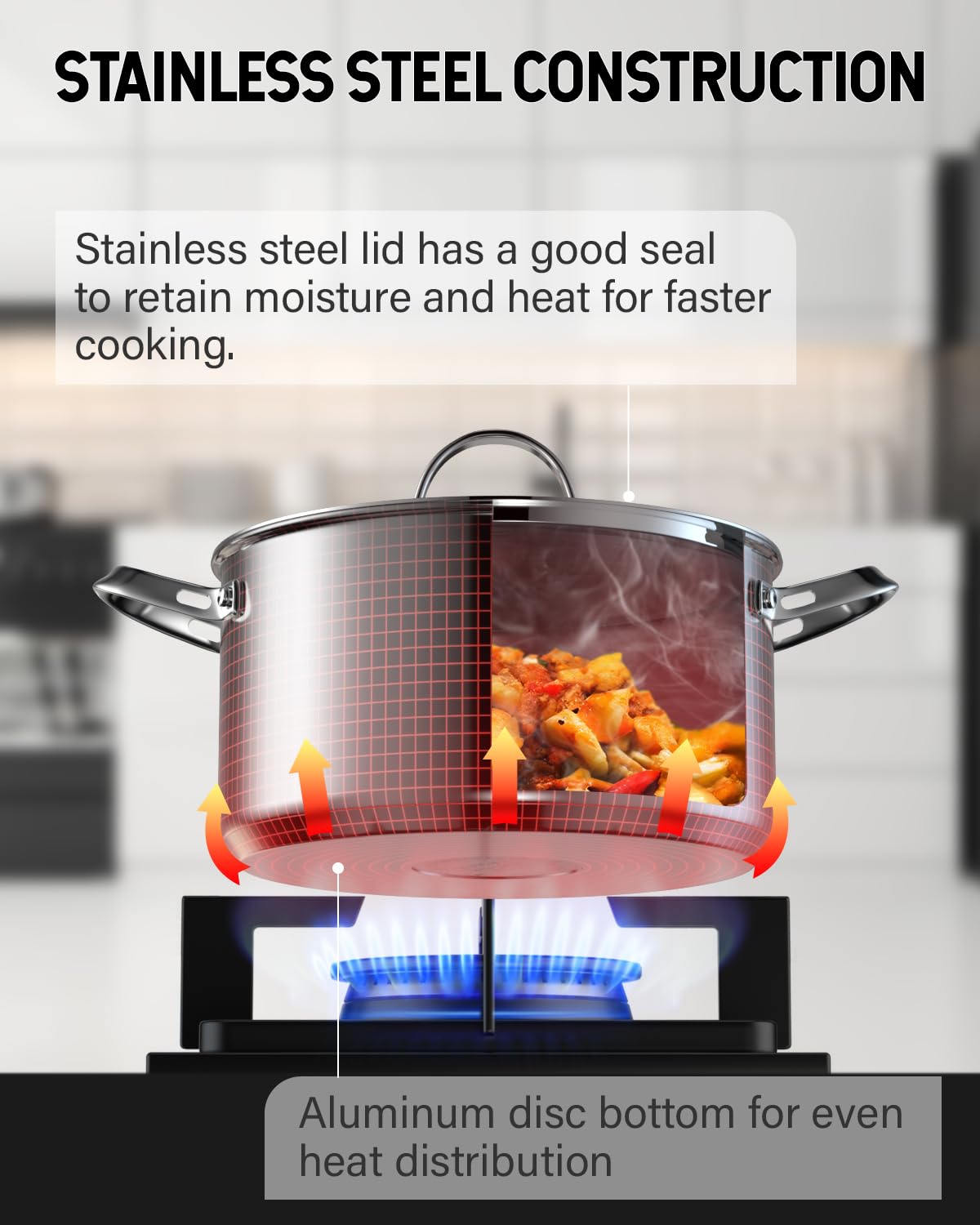 Cooks Standard marmite utilisée sur table de cuisson induction pour polyvalence