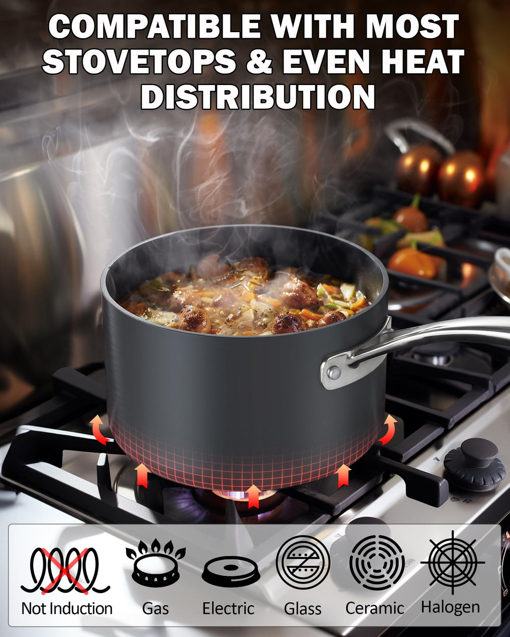 Cooks Standard profil d'épaisseur en aluminium, diffusion homogène de la chaleur
