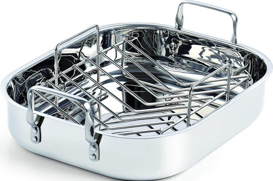 Cooks Standard rôtissoire face avant montrant finition inox et capacité