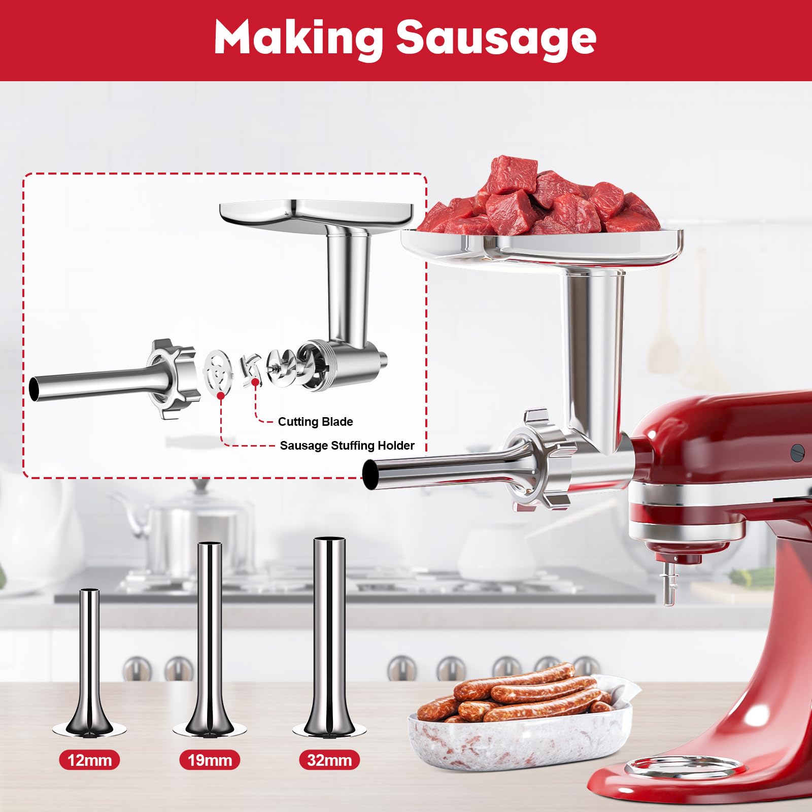 Coolcook ensemble d'accessoires inclus montrant les plaques, couteaux et poussoir