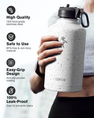 Coolflask trois bouchons affichés montrant polyvalence pour boire