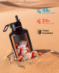 Coolflask gros plan sur revêtement anti-transpiration pour meilleure prise