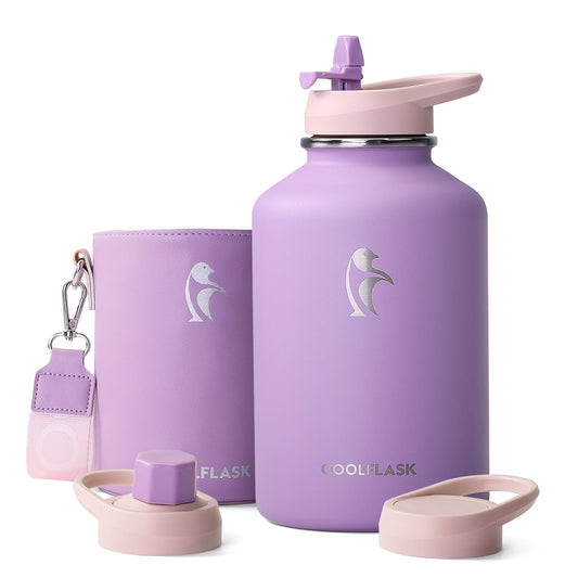 Coolflask face avant montrant design et capacité pour une hydratation prolongée