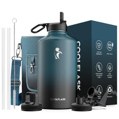 Coolflask vue avant avec bouchon, grande capacité pratique
