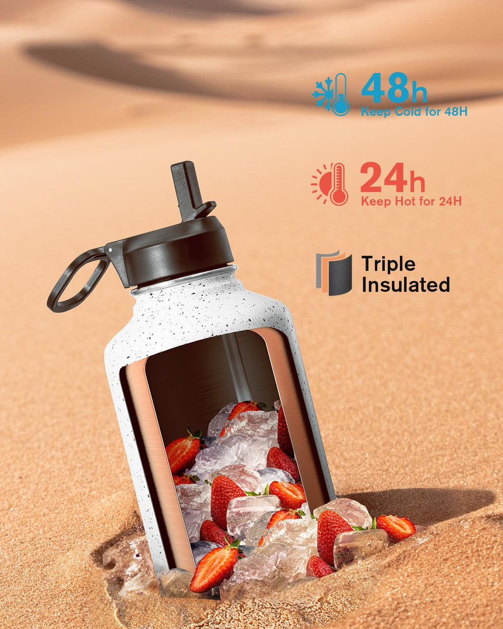 Coolflask finition mate galaxie gros plan montrant texture antidérapante