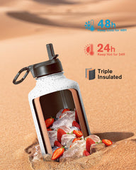 Coolflask finition mate galaxie gros plan montrant texture antidérapante