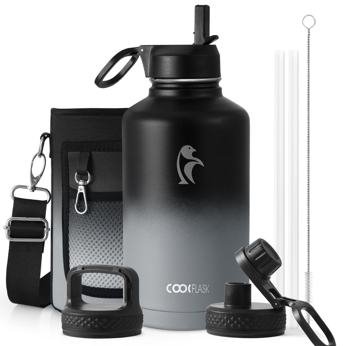 Coolflask vue avant montrant la capacité et la poignée utile