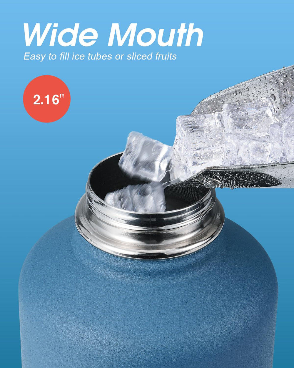 Coolflask bouchon à vis et poignée facilitant le remplissage et le transport sûr