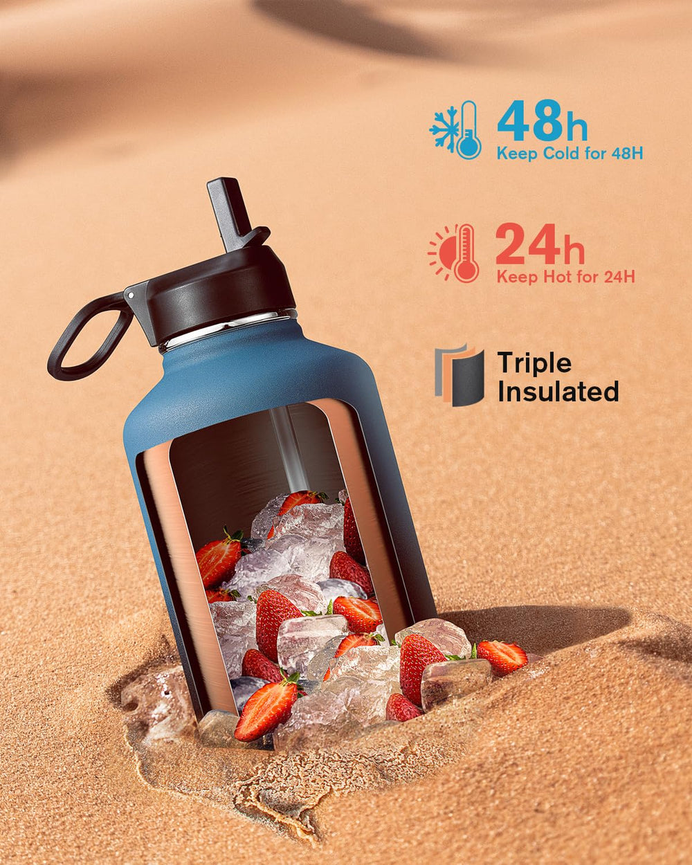 Zoom sur acier 18/8 Coolflask montrant finition anti-transpiration et durabilité