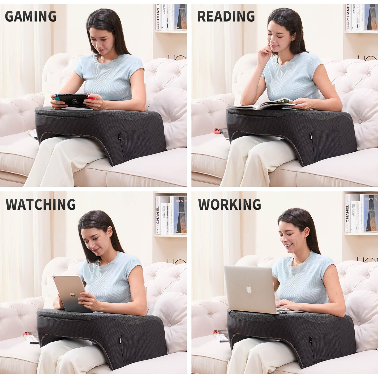 cooloo8 utilisation au lit avec ordinateur, poste de travail confortable
