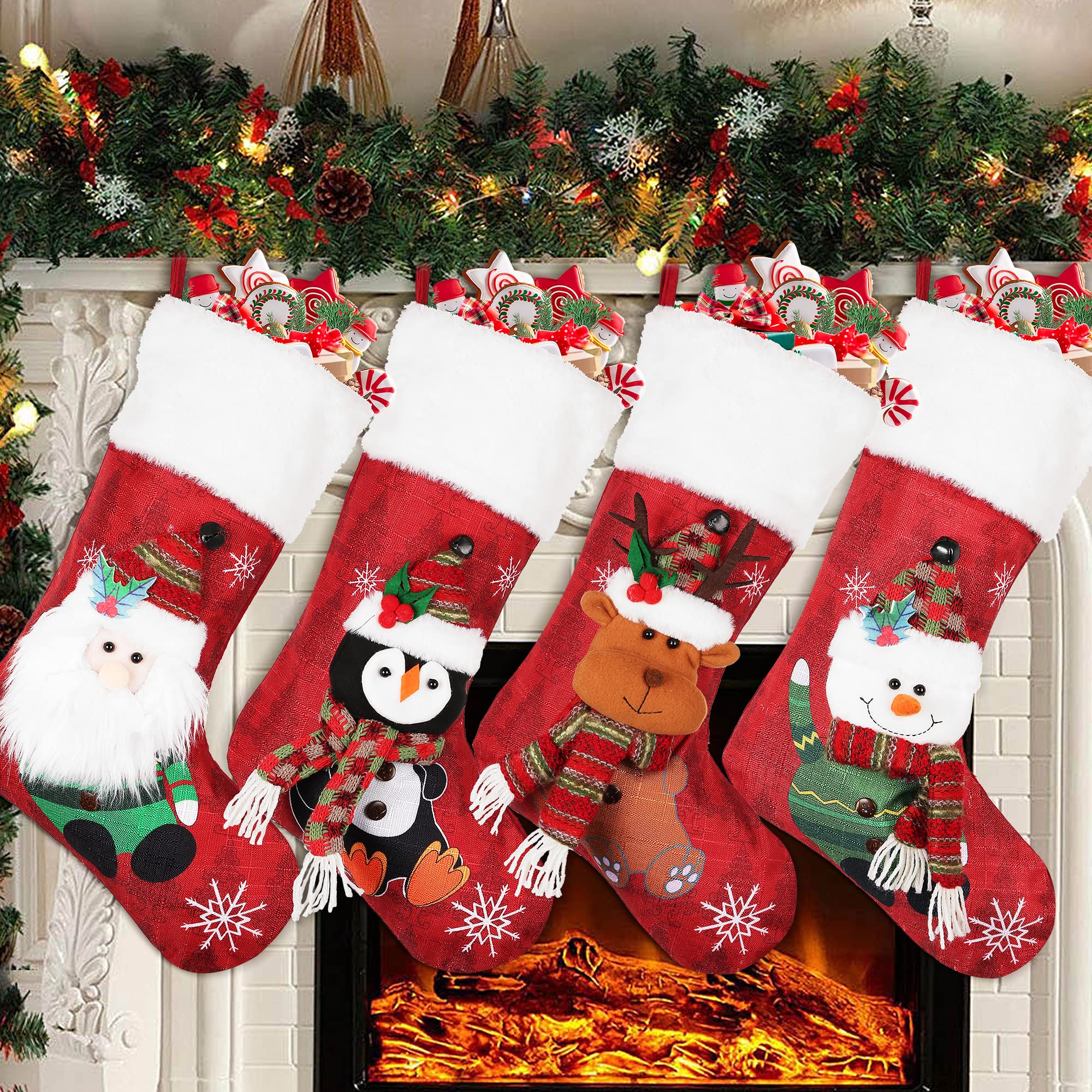 COOLWUFAN chaussette devant montrant motif et esthétique festive