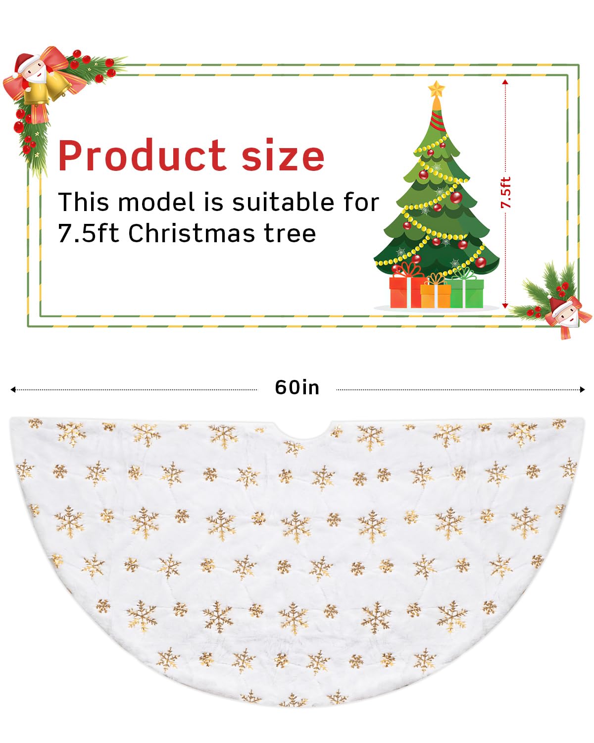 COOLWUFAN jupe taille 60 pouces pour bonne couverture du pied