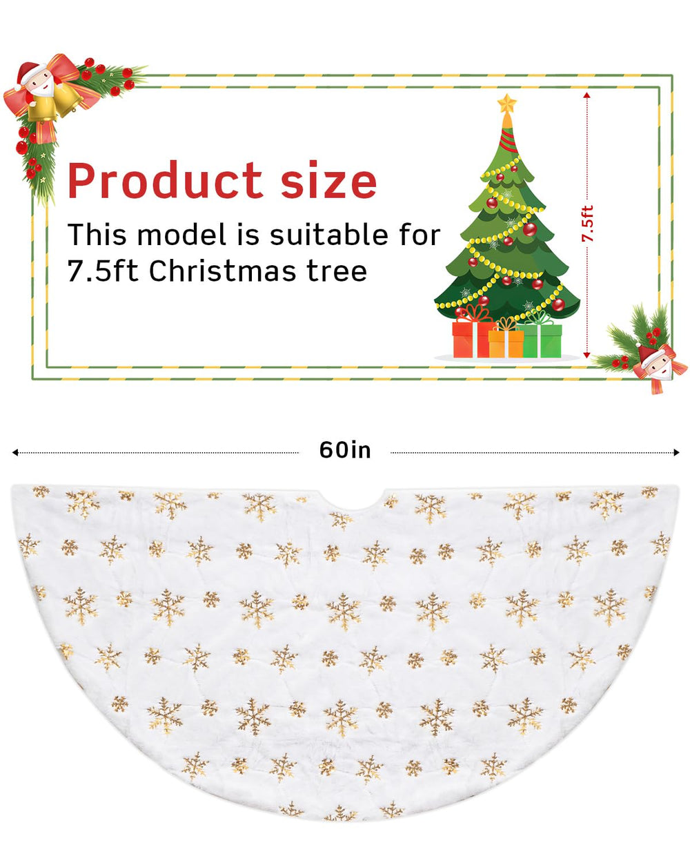 COOLWUFAN jupe taille 60 pouces pour bonne couverture du pied