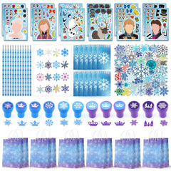 Coosilion sachet cadeau double-face montrant château et flocons, ajoute cohérence visuelle