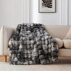 Plaid COOVA face avant tie-dye gris clair apportant élégance décorative