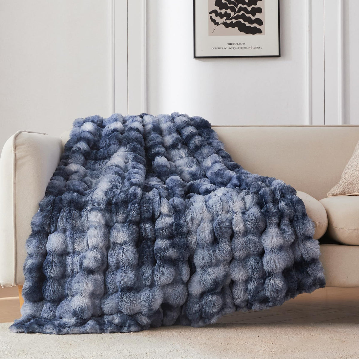 COOVA plaid face tie-dye bleu montrant couleur et style décoratif