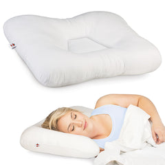 Core Products vue avant de l'oreiller Tri-Core Midsize montrant la forme ergonomique et confort