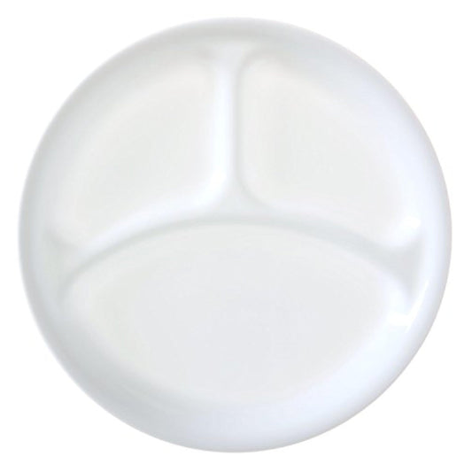 Corelle assiette dînatoire Winter Frost White vue de face pour service quotidien