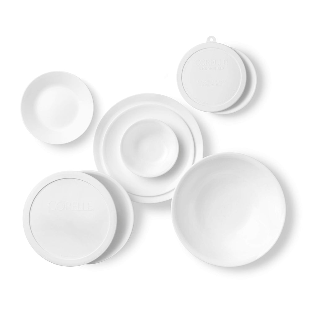 Corelle assiettes empilées économisant de l'espace dans le placard