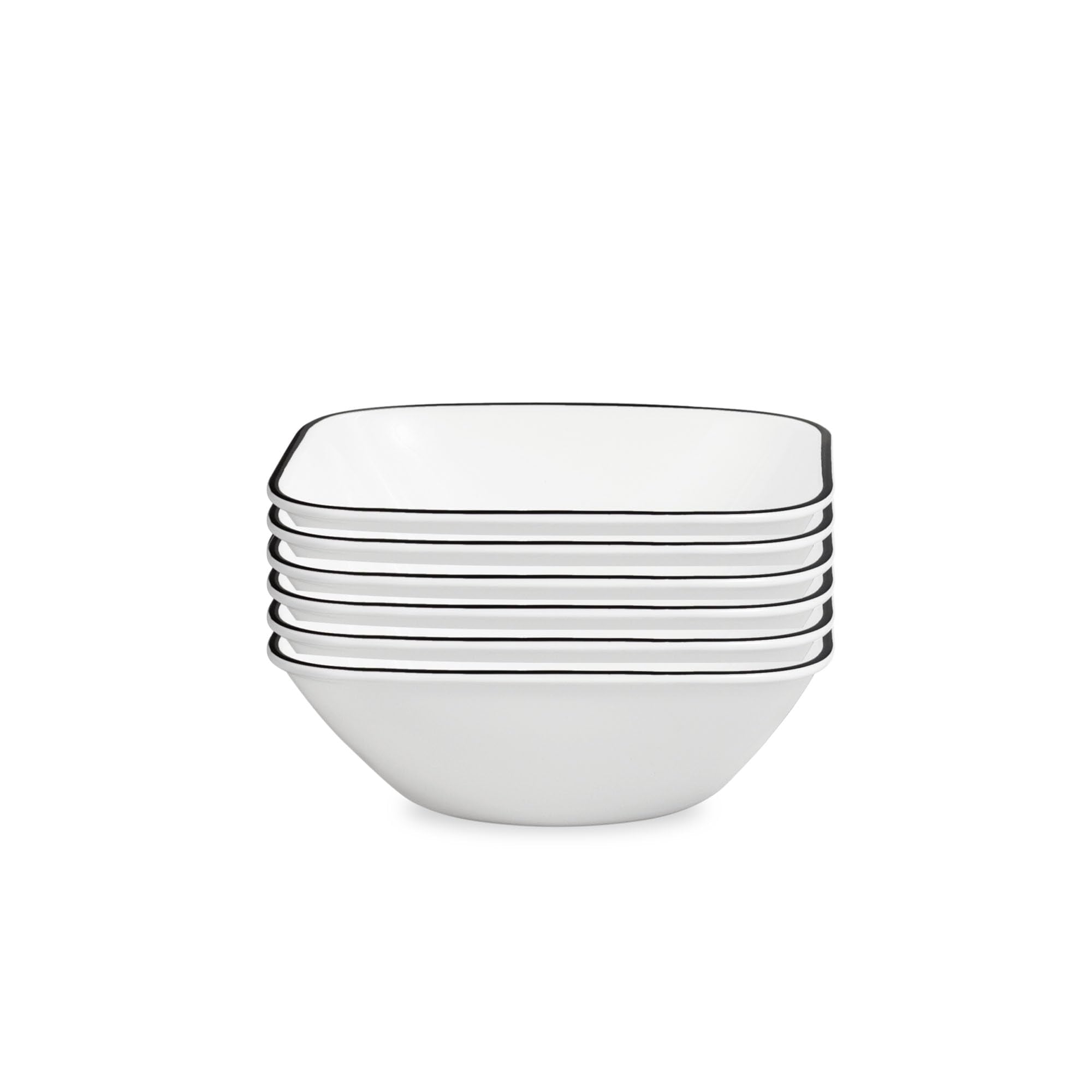 Corelle bol face avant montrant design carré et légèreté