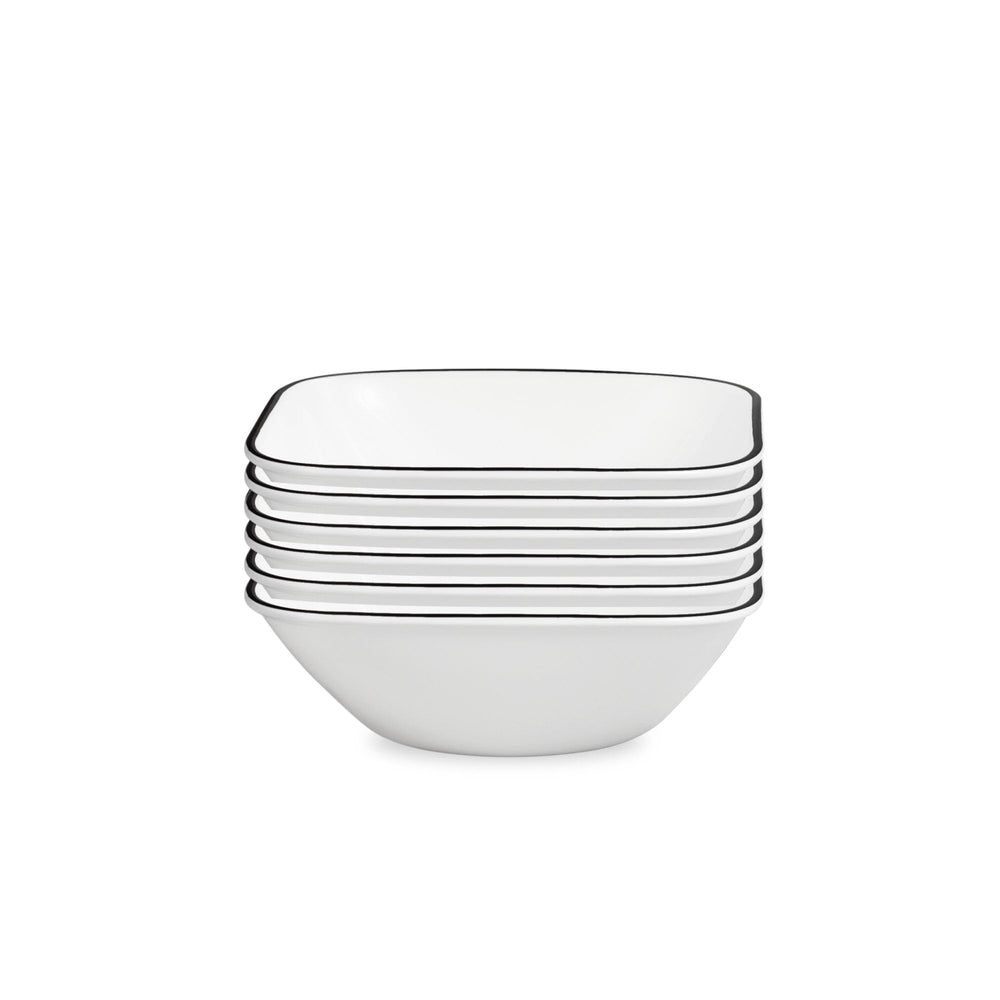 Corelle bol face avant montrant design carré et légèreté