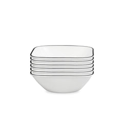 Corelle bol face avant montrant design carré et légèreté