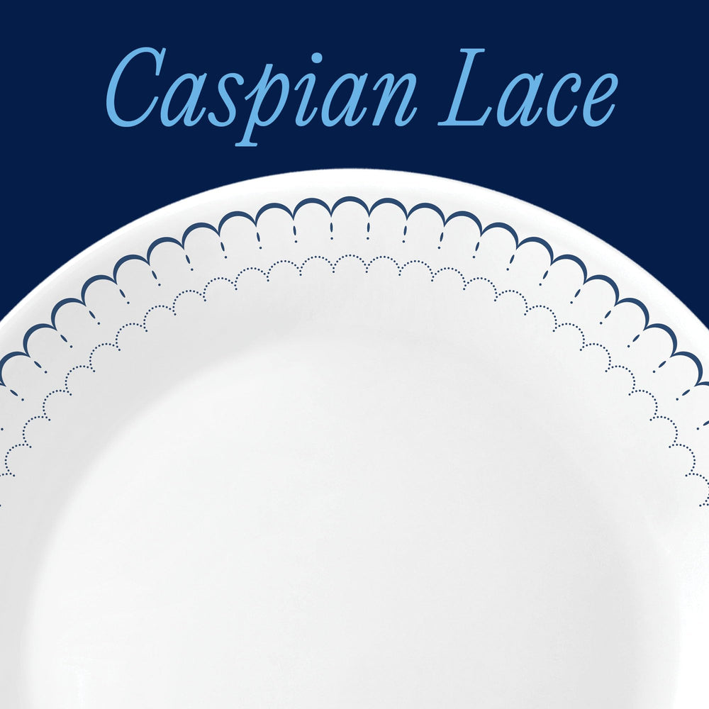 Corelle motif Caspian Lace gros plan, design bleu marine net