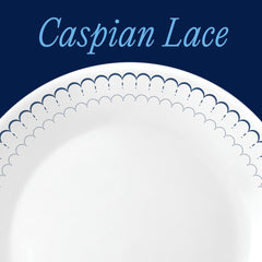 Corelle motif Caspian Lace gros plan, design bleu marine net