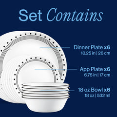 Corelle assiettes à entrée City Block empilées, facilité de rangement