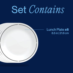 Corelle lot de six empilées illustrant gain de place et légèreté