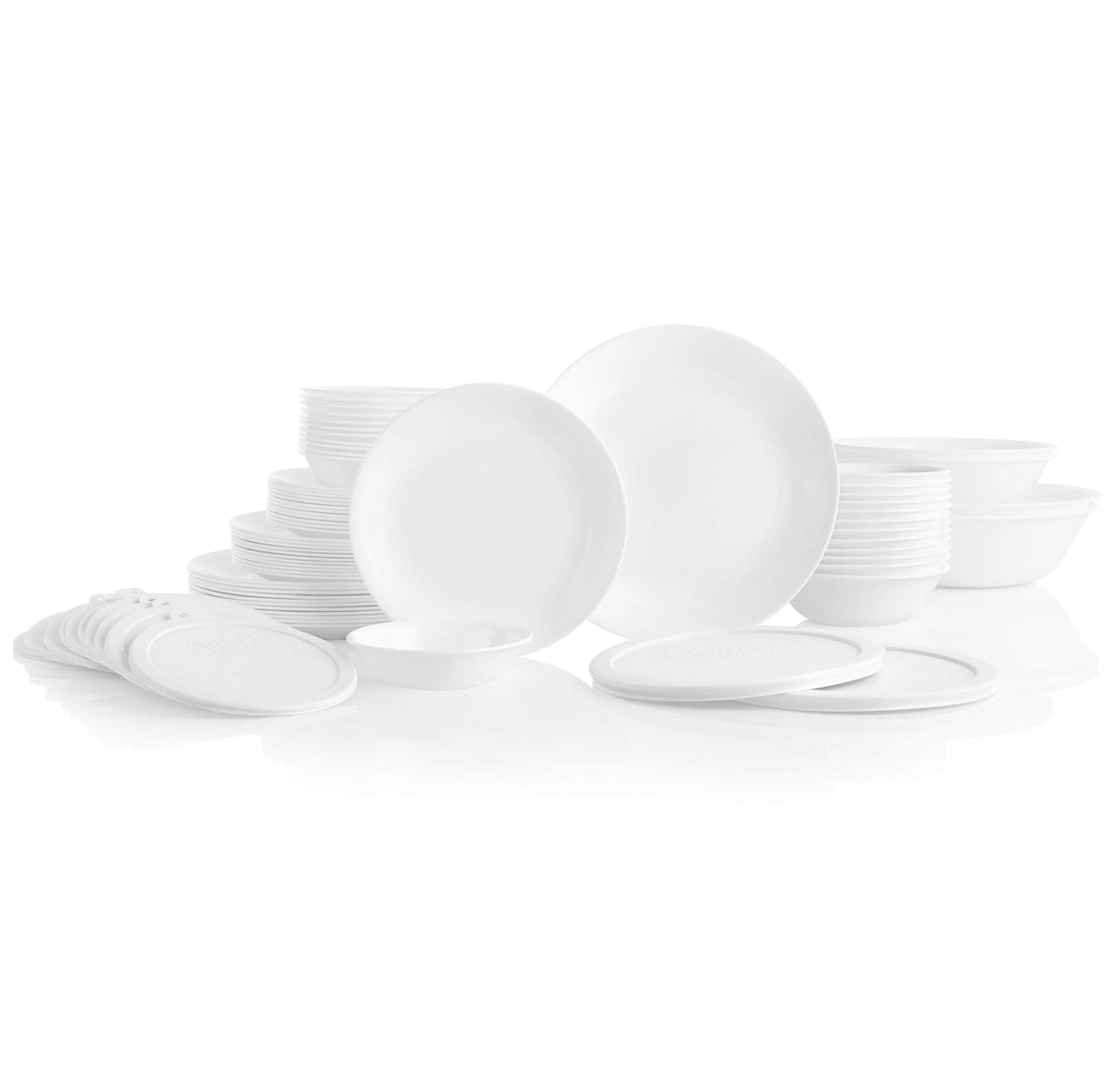 Corelle vue frontale de l'ensemble blanc Winter Frost pratique et élégant