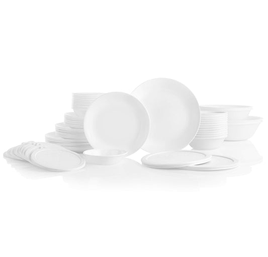 Corelle vue frontale de l'ensemble blanc Winter Frost pratique et élégant