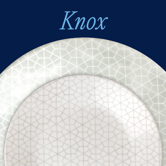 Corelle Knox assiette dîner gros plan montrant légèreté et finition lisse