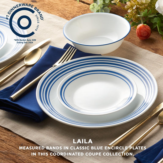 Corelle Laila assiette principale vue de face, légère et résistante pour les repas