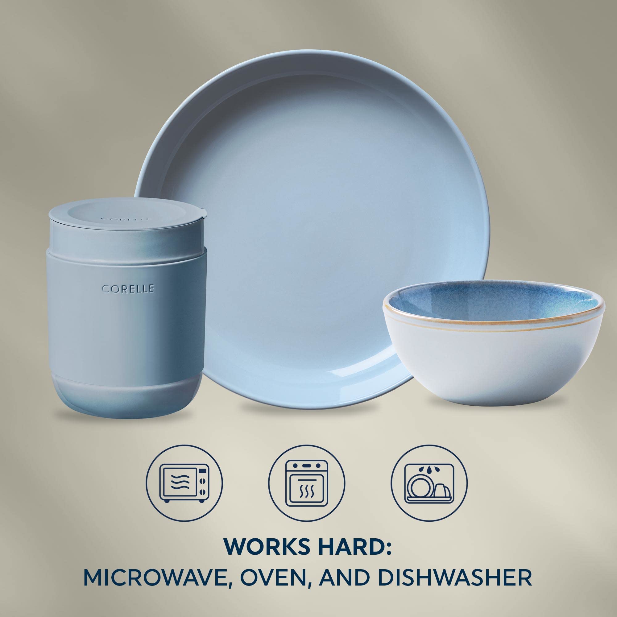 Corelle profil de bol montrant bords hauts et praticité