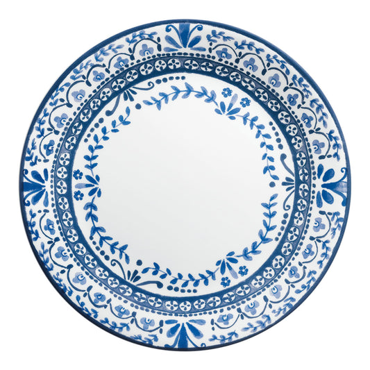 Corelle Portofino gros plan du motif bleu, détail durable et net