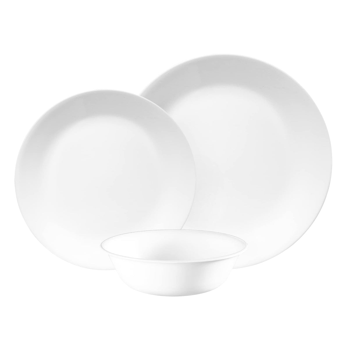 Corelle vue frontale de l’ensemble 12 pièces montrant design épuré et gain d’espace