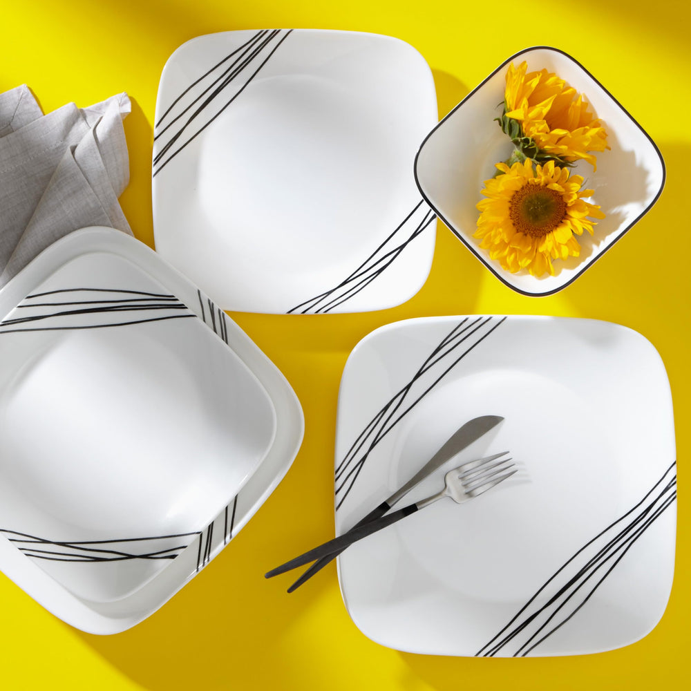 Corelle Vitrelle assiette en situation à table illustrant maniabilité et présentation soignée