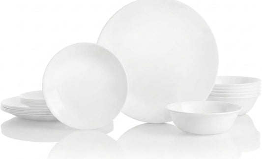 Corelle Vitrelle vue d'ensemble blanc Winter Frost valorise plats élégamment