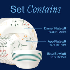 Corelle Wildflower empilement d’assiettes à hors‑d’œuvre pour gain de place