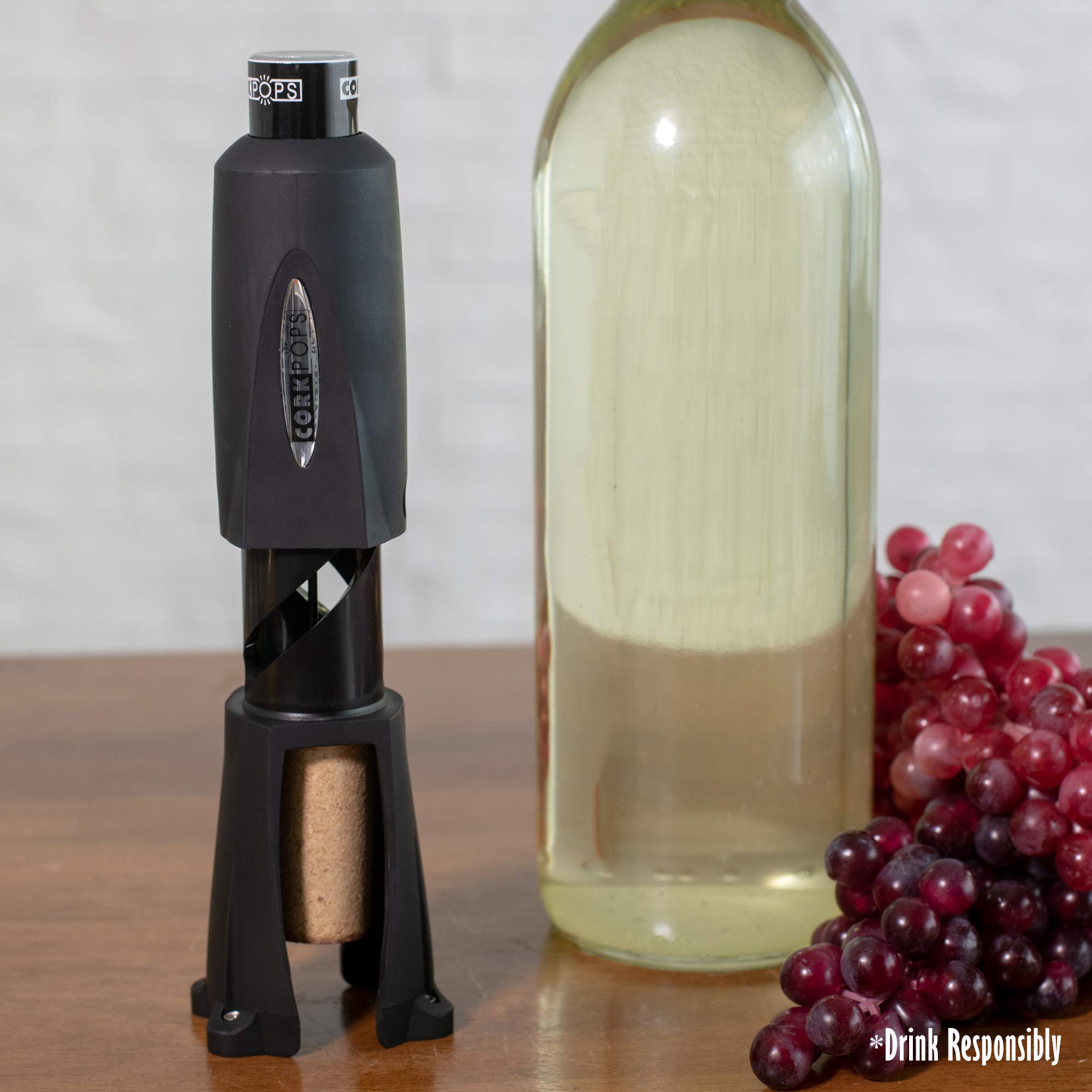 Cork Pops gros plan de l'aiguille pour extraction nette et protégée