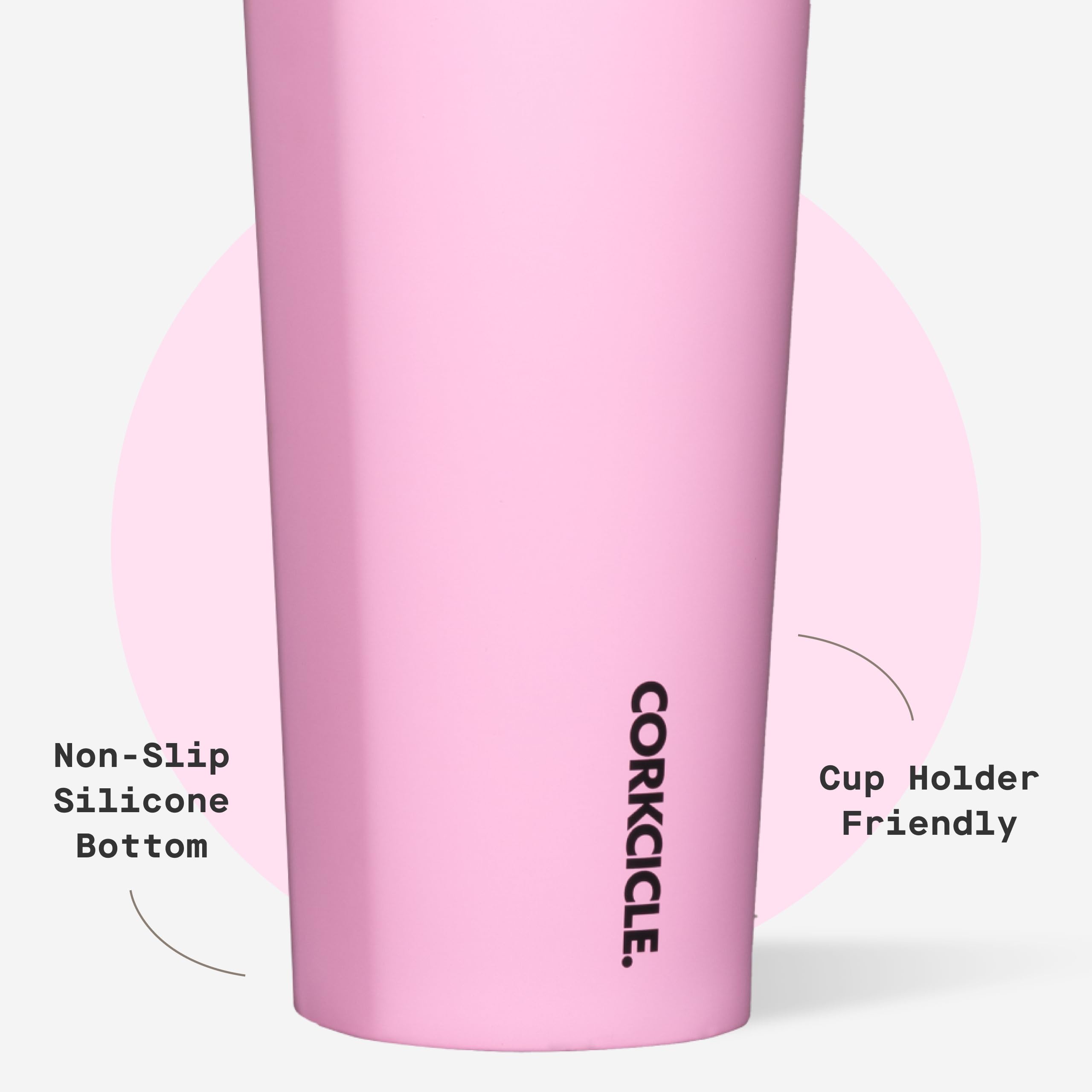 Corkcicle Cold Cup base en silicone antidérapante assurant stabilité sur surfaces